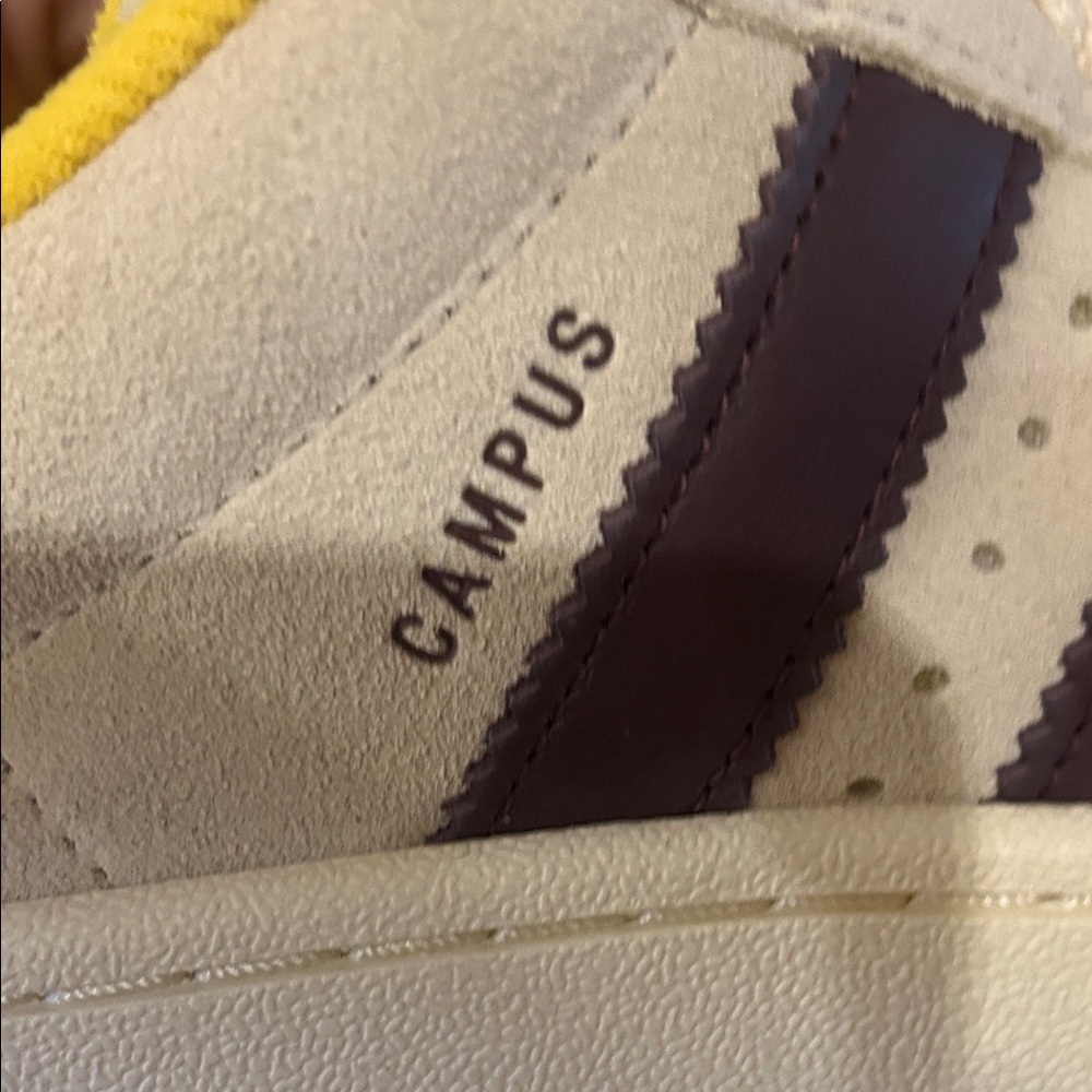Adidas Campus Cream and Tan Sneakers - Picture 7 of 7